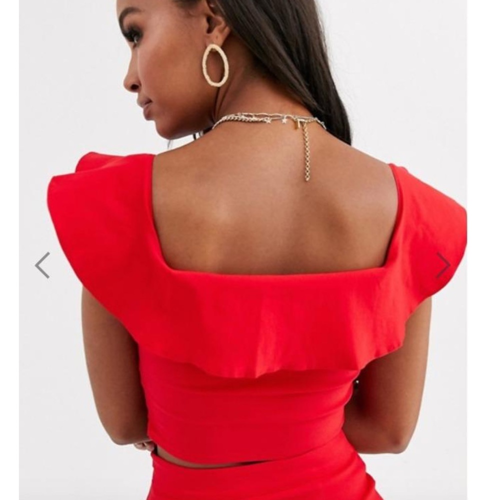 ASOS Vesper Sweetheart Ruffle Crop Top - Picture 6 of 6